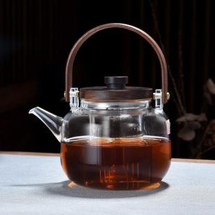 煮茶壶玻璃耐高温办公室茶具家用泡茶烧水壶明火电陶炉蒸茶器单壶