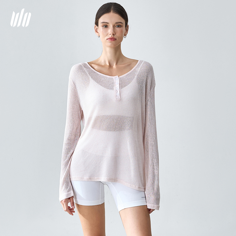 VLO瑜伽长款罩衫长袖轻薄健身衣