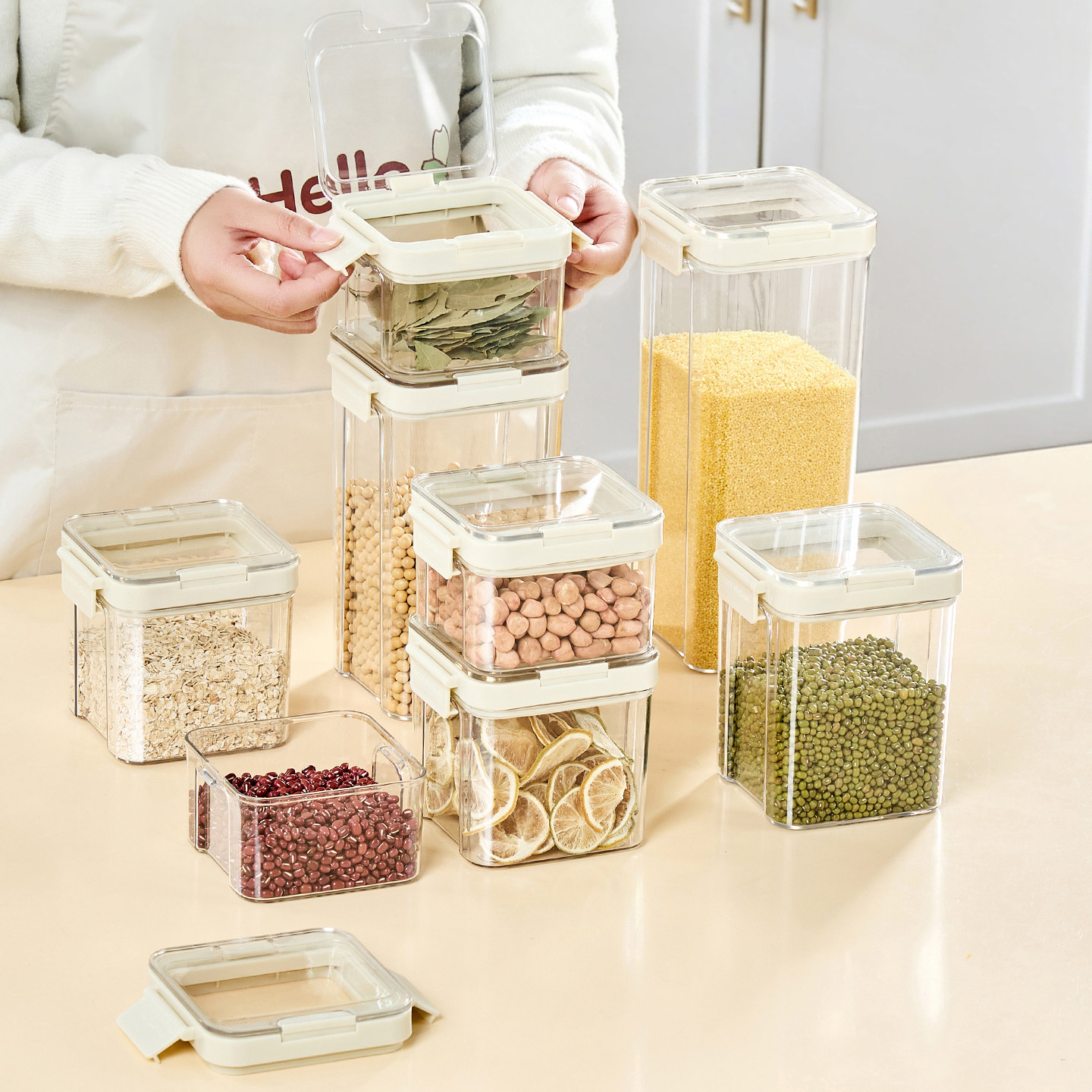 五谷杂粮密封罐食品级储存收纳盒厨房豆子香料干货塑料储物罐家用,厨房/烹饪用具,密封罐,淘宝优惠券,粉丝福利购,淘宝优惠卷