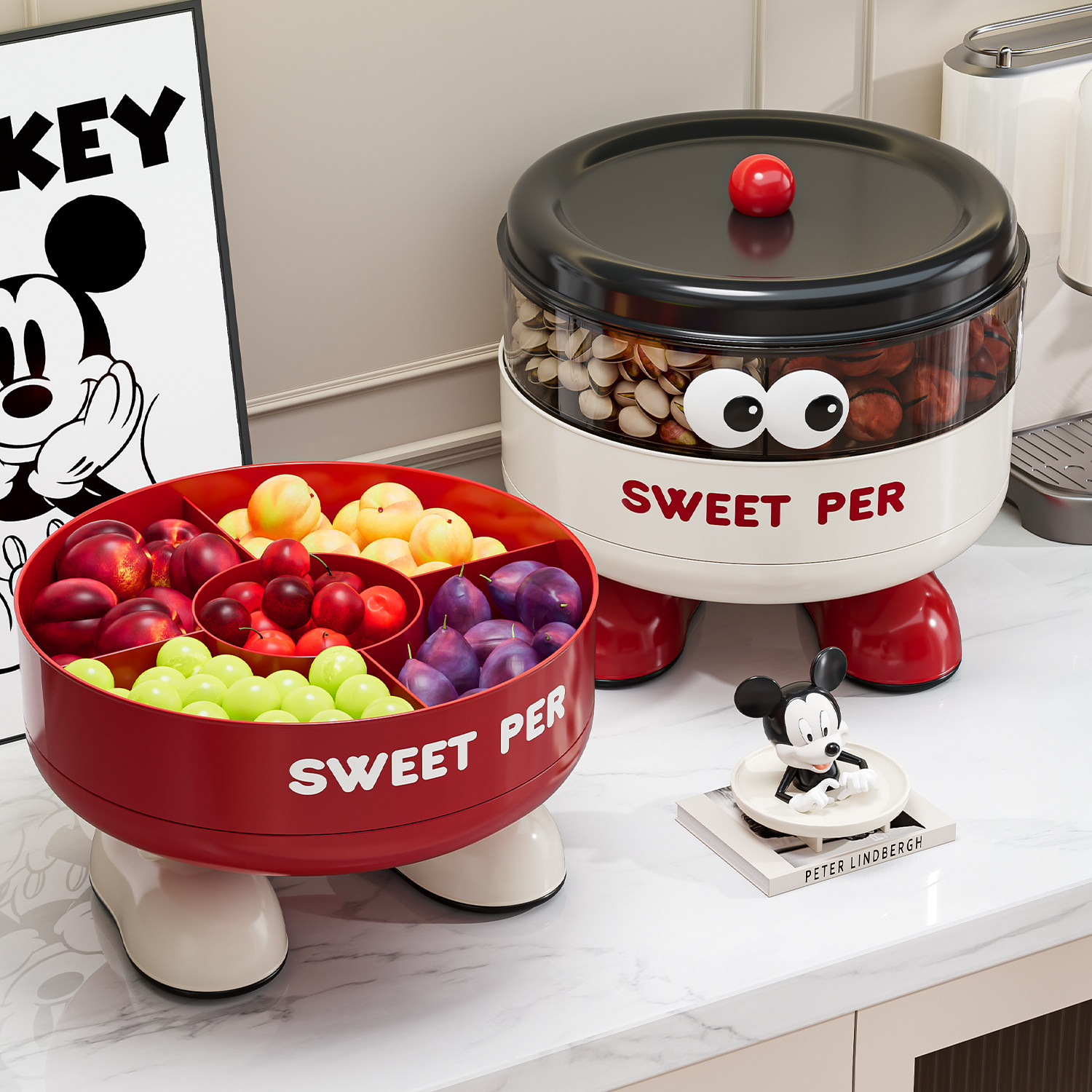 果盘客厅茶几家用趣味新款轻奢高端密封坚果零食摆放盘干果收纳盒,餐饮具,果盆/果盘/果篮,淘宝优惠券,粉丝福利购,淘宝优惠卷