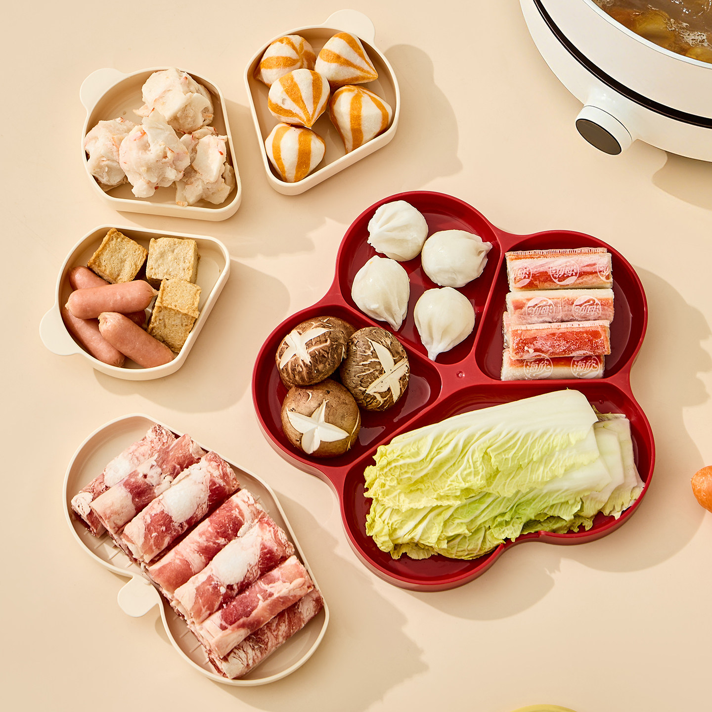 独立分格配菜盘家用厨房壁挂多功能火锅味碟调料葱姜蒜备菜神器