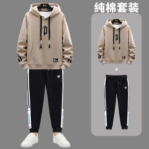 青少年纯棉套装13男孩14初中学生卫衣外套15岁大童运动长裤两件套