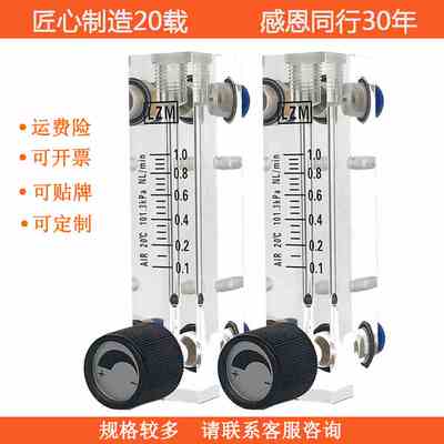 璃转子流量计玻小型气体空气流量计1L2L/3L5L0L氮1气表浮子水液体