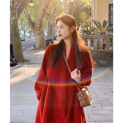 婚庆双面呢羊绒大衣女202