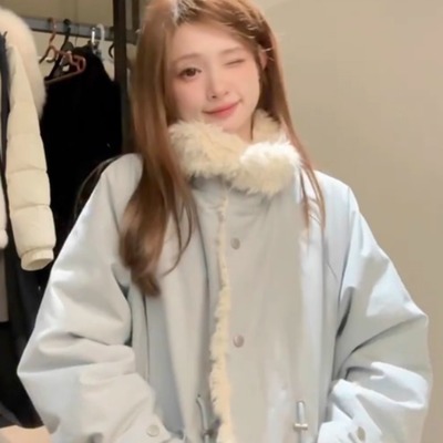 独特漂亮初冬厚毛毛外套女2025新款加厚保暖棉衣棉服宽松显瘦百搭