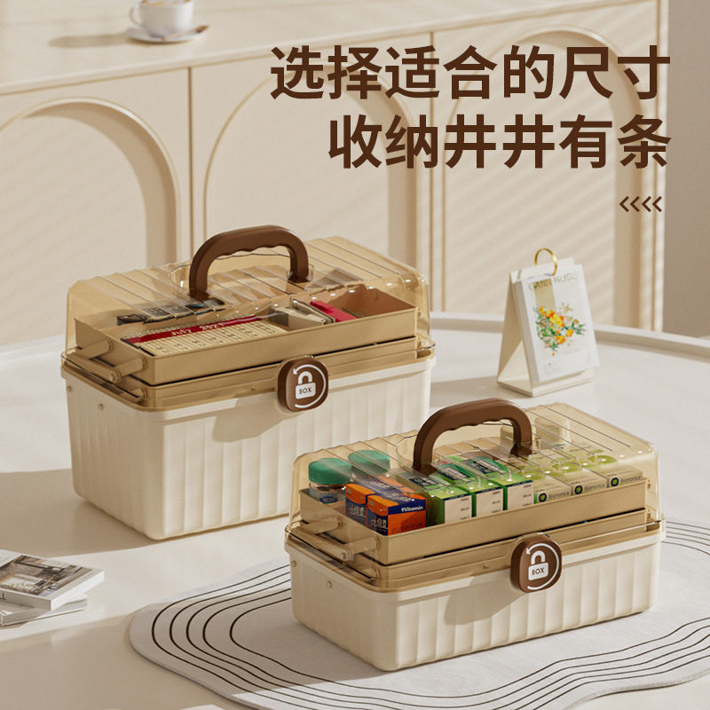【三层收纳】家用大容量儿童医疗箱药箱美甲美术工具箱药物收纳盒