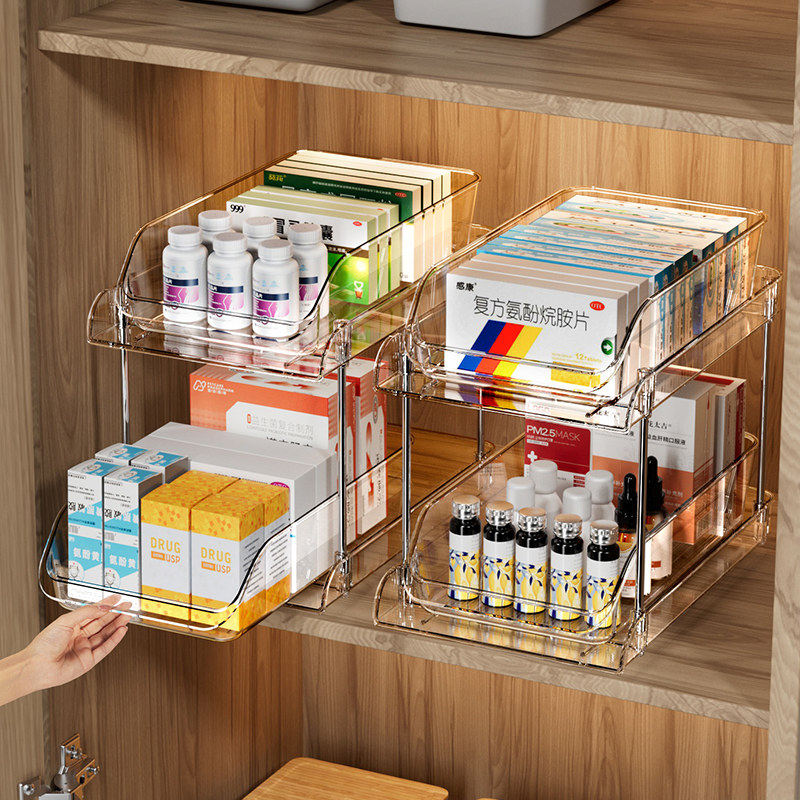 药物收纳盒抽屉式家用透明医药箱大容量药柜家庭装分层药品置物架,收纳整理,医药箱,淘宝优惠券,粉丝福利购,淘宝优惠卷