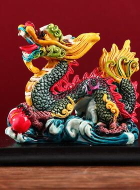 Chinese style souvenir dragon and lion porcelain Crafts gift