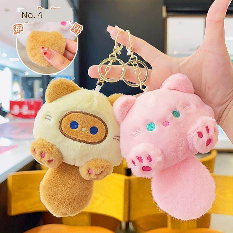 cat doll keychain dinosaur soft toy keychain cute key ring