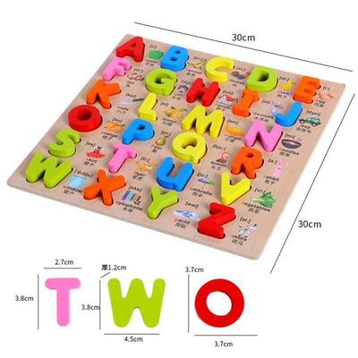 3D Puzzles Wooden Learning Toys for Kids Alphabet Animal