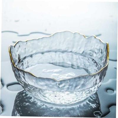 Irregular Gold Inlay Edge Glass Salad Bowl Fruit Bowls