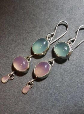cate Natural Moonstone Drop Earrings Charms Jewelry Oval Pin