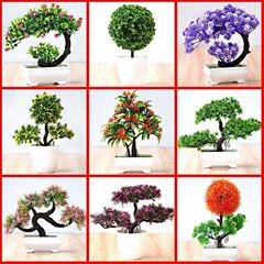 Artificial Plants Bonsai Small Tree Pot Fake Plant Flowers P
