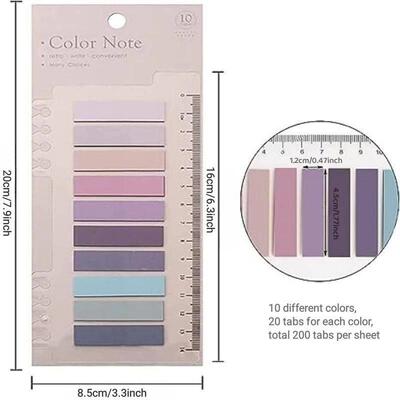 200pcs Index Sticky Note Tabs, Writable Page Marker for BooK