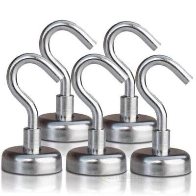 *5pcs Magnetic Hooks Powerful Hook Magnet Holder 10kg Suctio