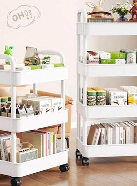 .5-Tier Plastic utility cart Storage Trolley Rolling Carts