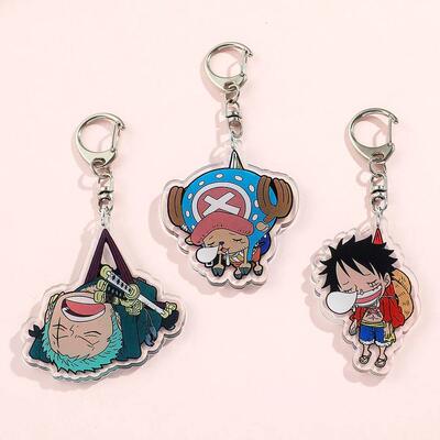 Anime ONE PIECE Keychain Cartoon Figure Monkey D Luffy Roron