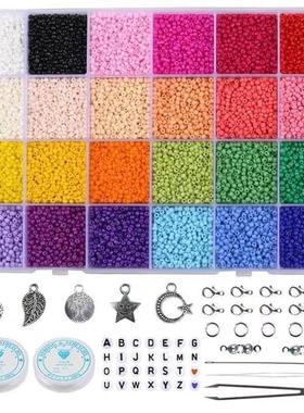 3mm 24 colors Glass Seed Beads Set For Diy Bracelet Making