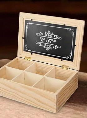Wooden Tea Box Tea Storage Organizer Multipurpose