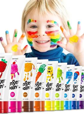 Safe rainbow finger paint for Toddlers 6 Colors Washable toy