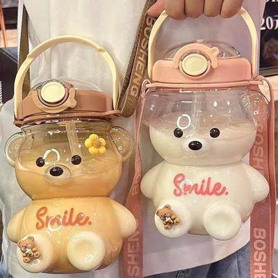 1 Liter Water Bottle for Kids Tumbler with Straw Mug Cup Bea