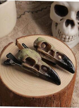 Halloween Crow skull hair clip Skull skull duck beak clip