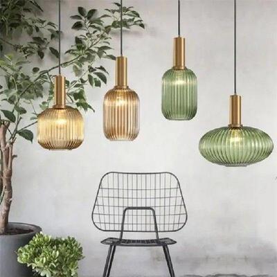 Nordic Retro restaurant colorfull Glass pendant lights