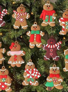 6/12Pcs Gingerbread Man Ornaments Christmas Decorations Tree