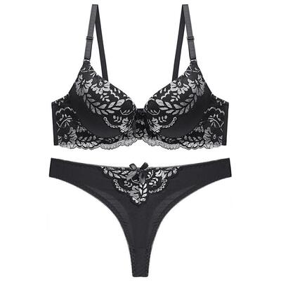 Lace plus size sexy thong bra set underwear