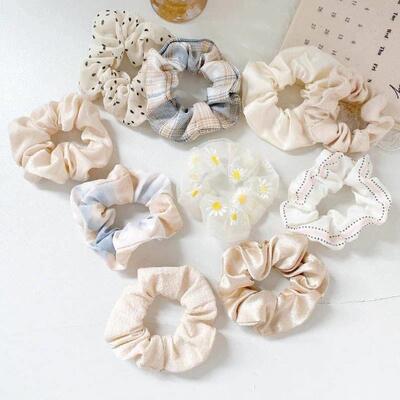 Silk Scrunchies Print Leopard Scrunchie Set Elastic 发圈