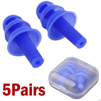 5-1 Pairs Soft Silicone Earplugs Waterproof Swimming Ear Plu