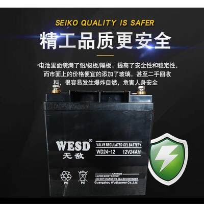 WESD无敌蓄电池WD100-12 12V100AH 直流屏 UPS免维护蓄电池原装