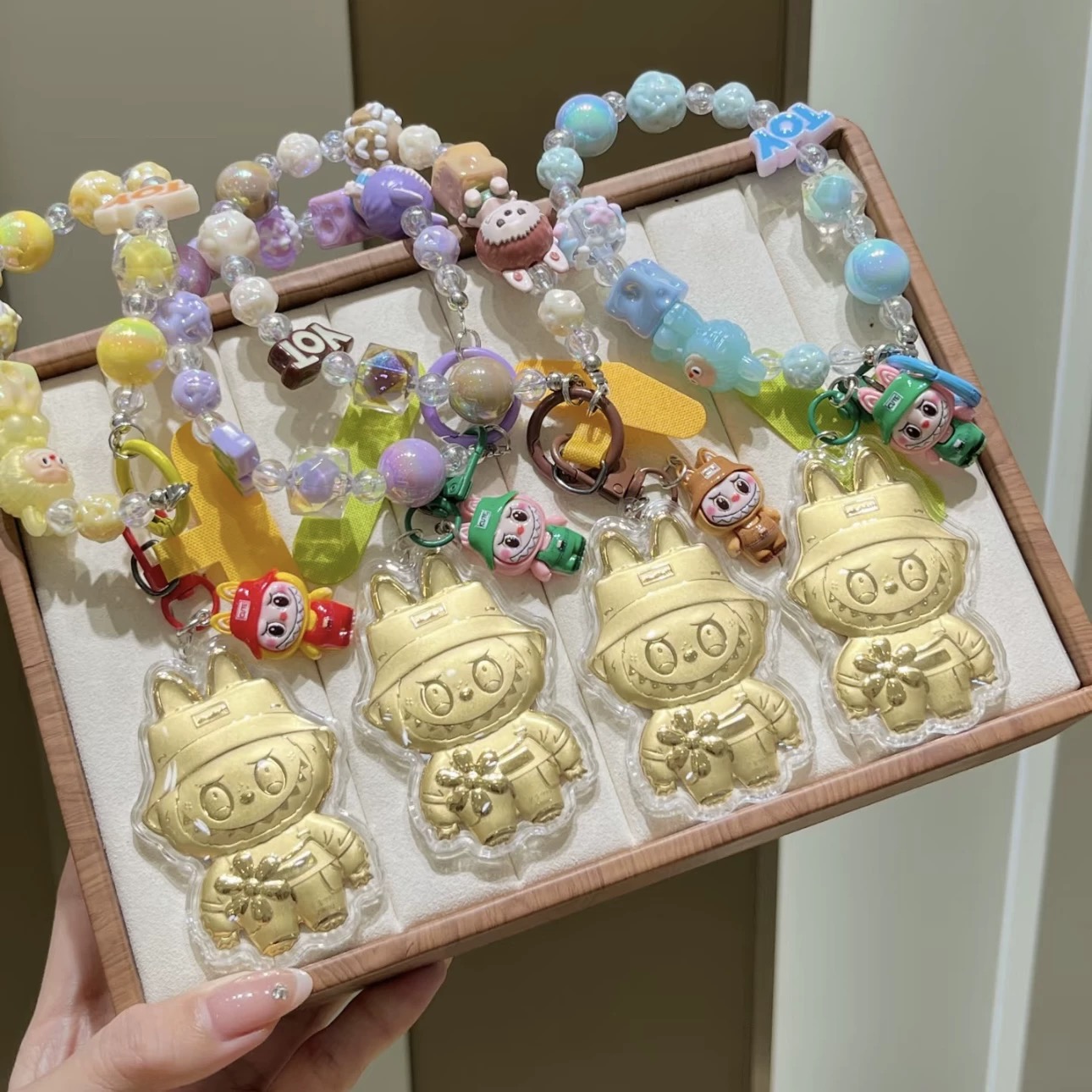 水貝黃金鑰匙扣拉布布手機(jī)鏈足金999包掛繩掛件含金掛飾送人禮物