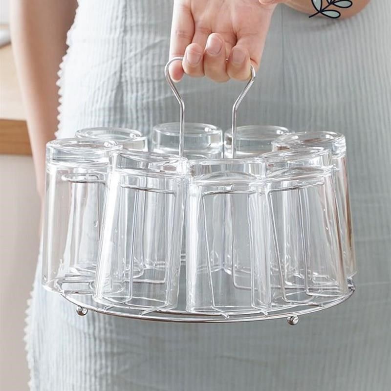 桌子上放水杯的置物架玻璃杯架子沥水杯架餐桌上收纳创意倒挂架