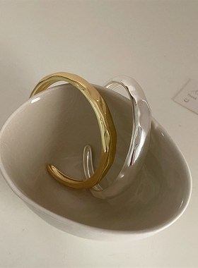 不规则金属手镯女高级感小众设计复古个性简约百搭气质时尚手饰