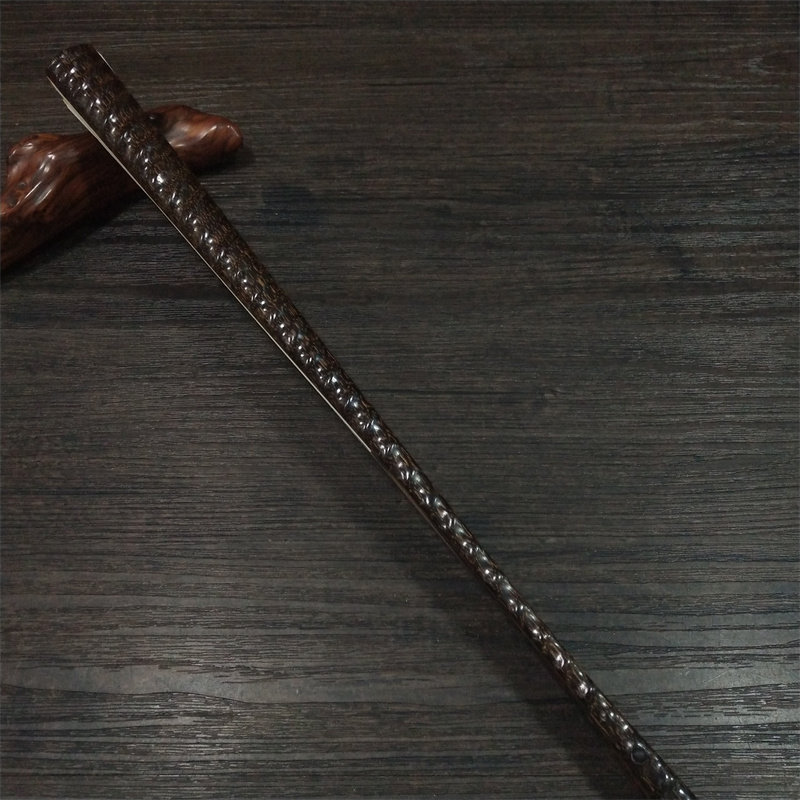 老艺人制作文玩宣纸折扇9.5寸天然桃丝棕竹全芯罗纹搓节扇骨扇子