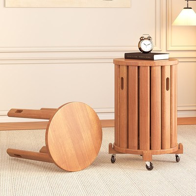 木凳实木凳子家用可叠放组合圆凳客厅餐桌凳收纳叠叠乐板凳