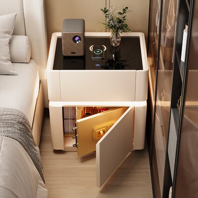 智能床头柜保险箱一体实木2025新款高级感家用卧室保险柜床边柜子