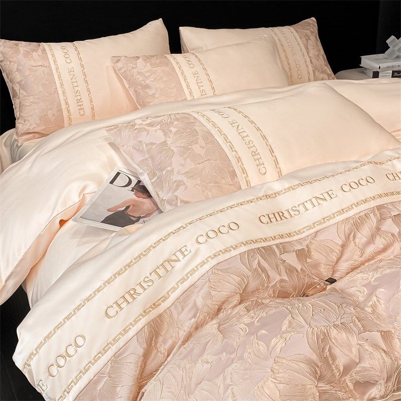 夏季冰丝床上四件套轻奢高级2025新款床单被套三件套水洗真丝床品