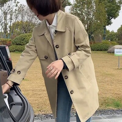 气质风衣外套2025新款今年流行爆款洋气小个子中长款宽松显瘦大衣