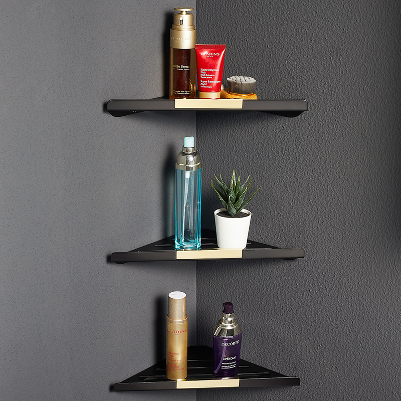 浴室三角置物架免打孔淋浴房洗澡冲凉卫生间不锈钢墙上收纳壁挂式