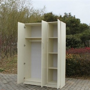 简易三门板式衣柜实木质组合衣柜2门3门4门整体大衣柜儿童衣橱