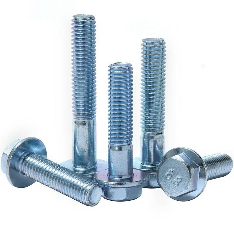 8.8级法兰外六角镀锌法兰螺栓带垫片m5m6m8m10m12