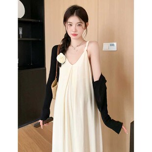 孕妇套装夏季连衣裙法式温柔中长款D吊带裙子防晒开衫两件套夏装