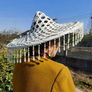 浔山行舞蹈斗笠春三月儿童走秀帽中老年表演斗笠时装模特古风纱帽