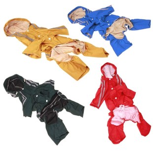 新款 中型犬四脚狗雨披春夏 英伦狗狗雨衣宠物雨衣泰迪贵宾宠物服装