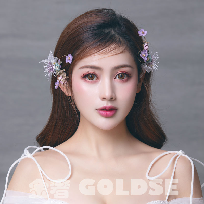 韩式森系甜美新娘头饰结婚饰品婚纱礼服配饰伴娘造型汉服边夹头花