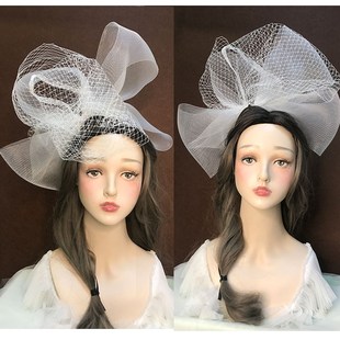 韩式新娘夸张网纱造型头纱婚礼结婚配饰礼服走秀发饰儿童表演头饰