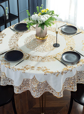圆桌布防水防油防烫免洗PVwC塑料餐桌布家用客厅台布圆形茶几桌垫