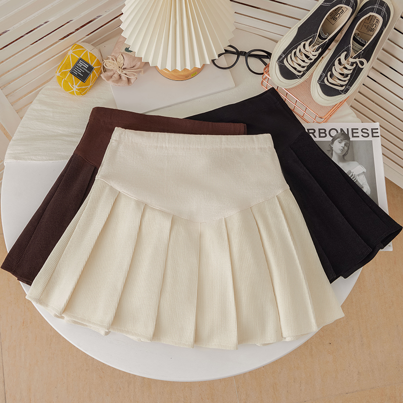 孕妇半身裙20h23新款孕妇春装托腹裙子春季外穿百褶短裙春秋孕妇